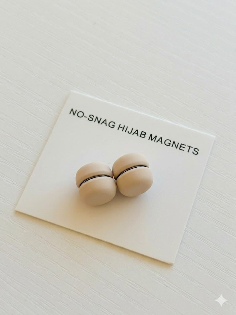 Cream White Hijab Magnets